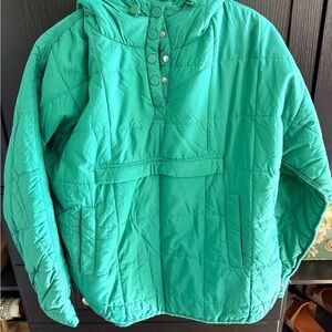 Green Quilted Hooded Jacket
